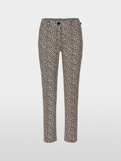 SYDNEY slim fit pants with leopard print