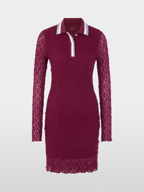 Polo dress with mesh look
