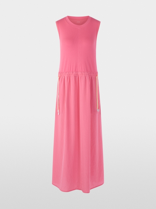 Sleeveless midi dress with drawstring