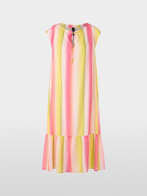 Striped midi dress with flounce