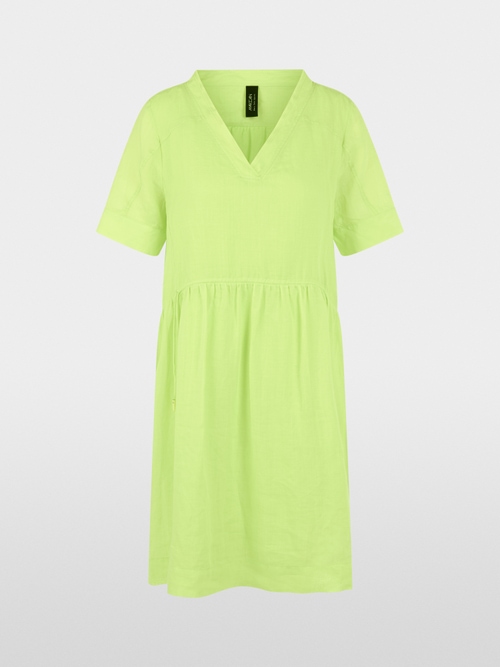 Robe à manches courtes en ramie avec franges
