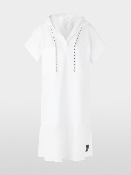 Shirt dress with hood
