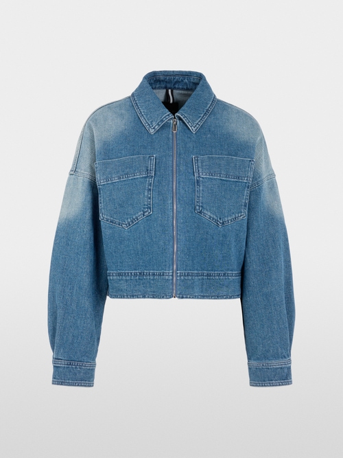 Short denim jacket with zip