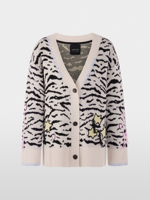 Cardigan long à imprimé animalier