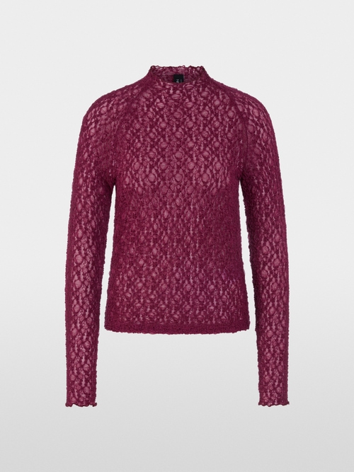 Sheer shirt with lace