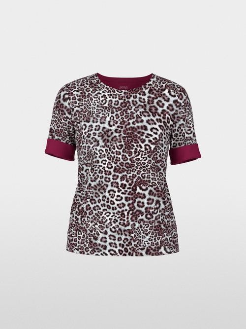 Ribbed shirt with leopard print