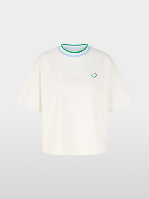 Shirt with heart and striped details