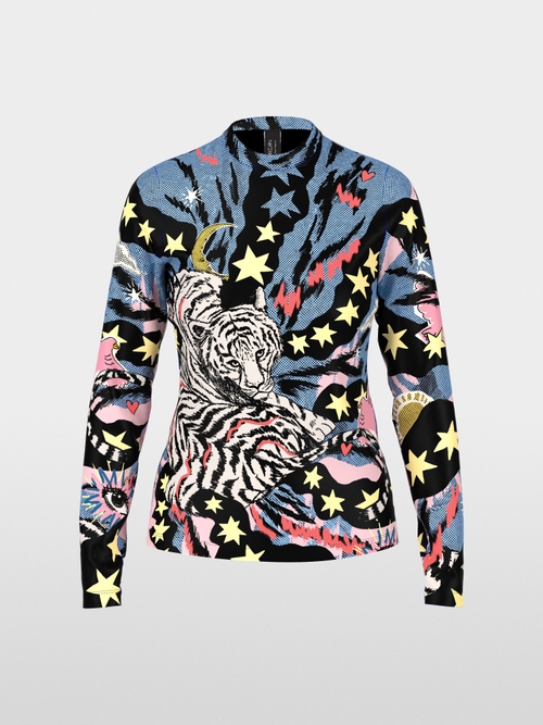 T-shirt à manches longues avec imprimé bande dessinée