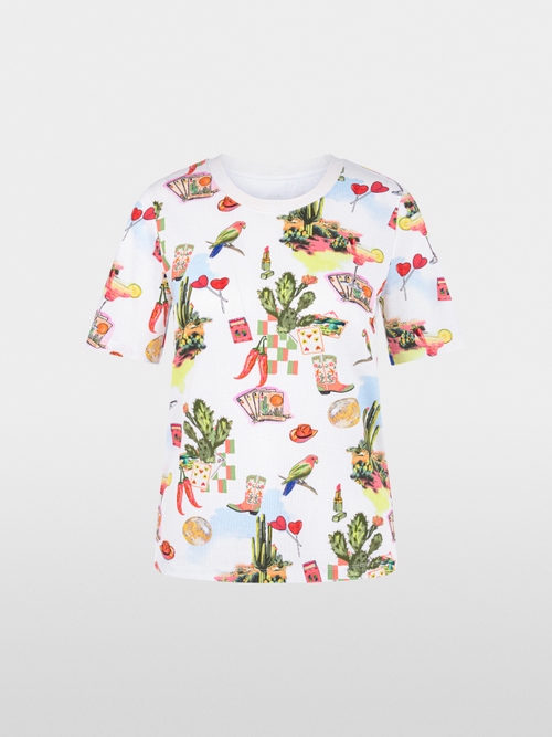 Round neck T-shirt with all-over print