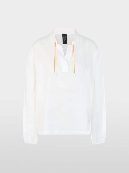 Long-sleeved blouse in ramie