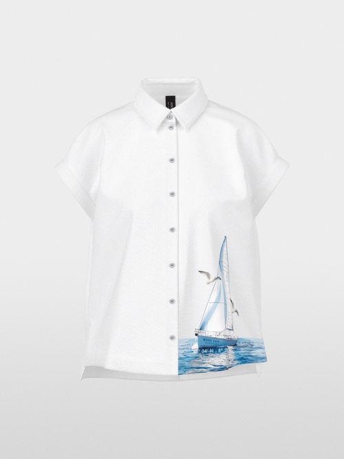 Blouse with maritime print
