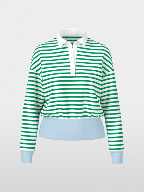 Striped polo shirt in stretch cotton