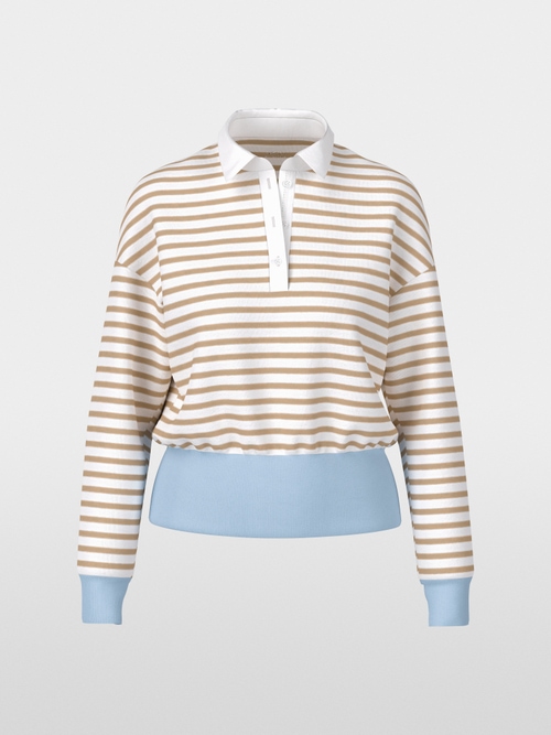 Striped polo shirt in stretch cotton