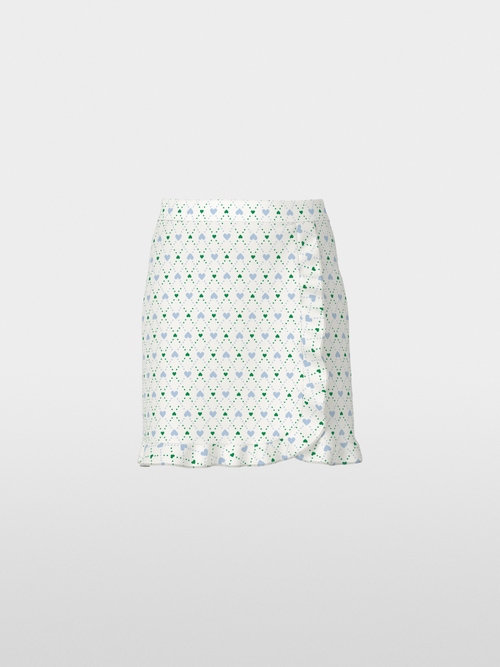 Heart print skirt in scuba jersey