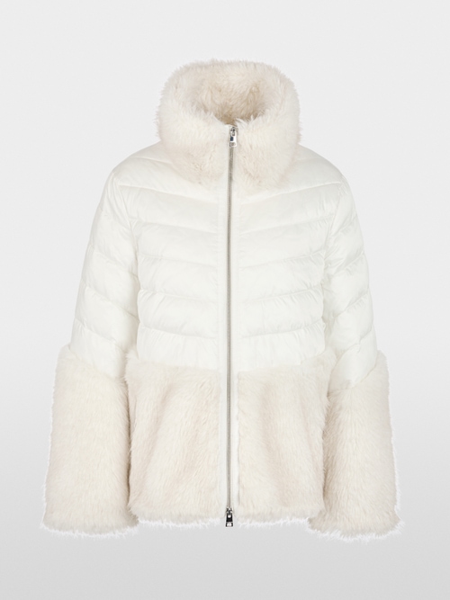 Quilted jacket with faux fur