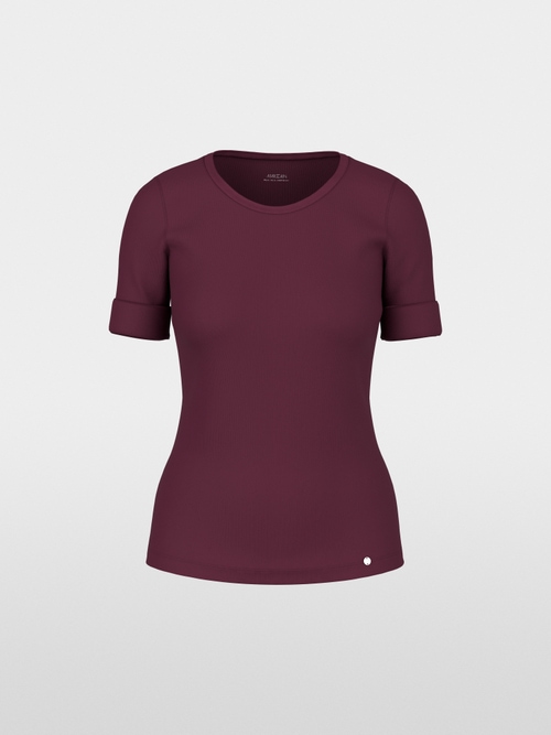 Stretch cotton shirt with half sleeves
