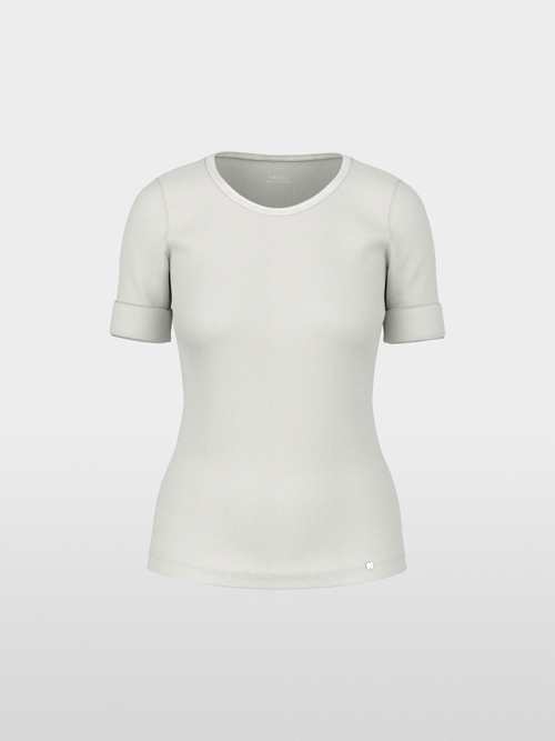 Stretch cotton shirt with half sleeves