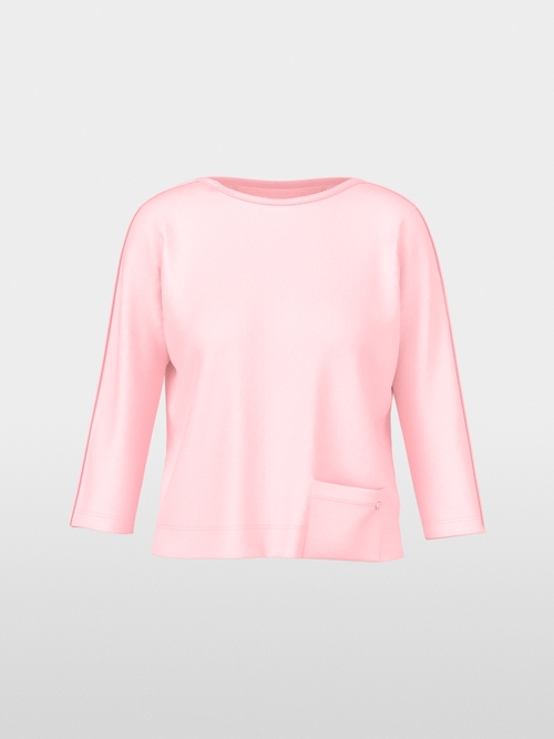 Stretch cotton shirt with 3/4 sleeves