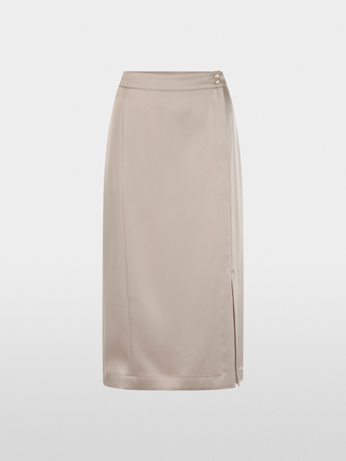 Flowing satin midi skirt
