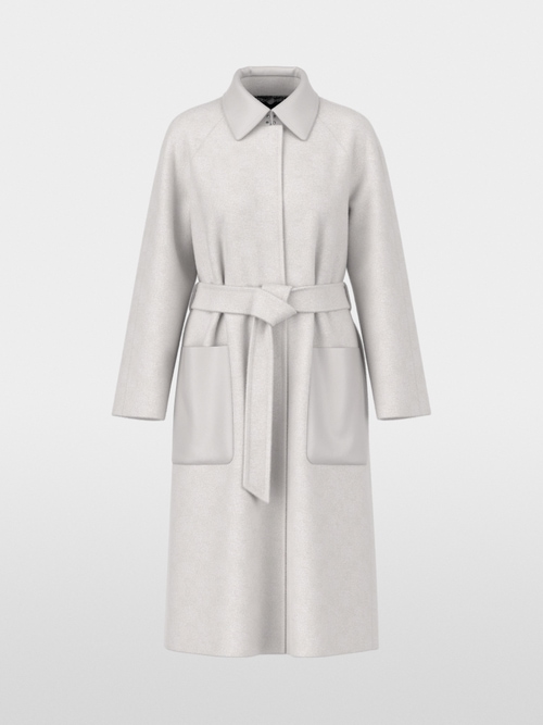 Manteau court avec détails en cuir