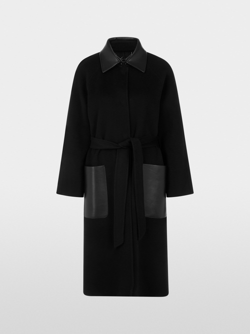 Short coat with leather details
