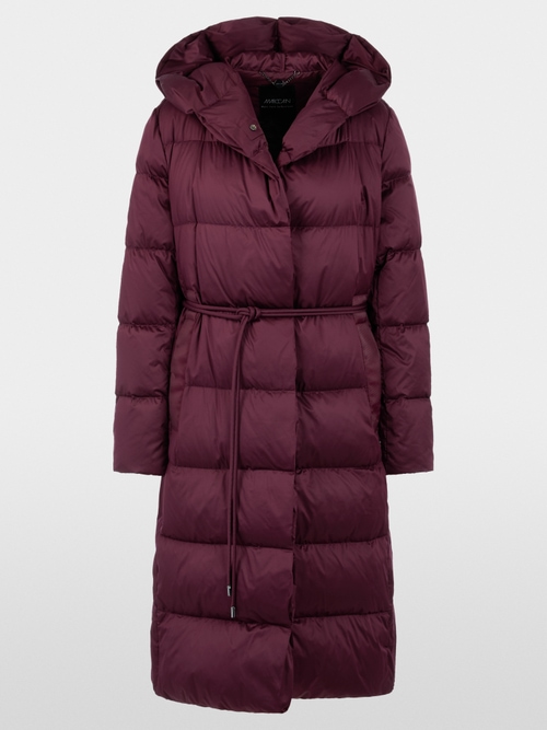 Manteau long en duvet à capuche
