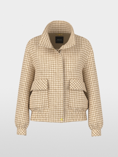 Blouson jacket with houndstooth