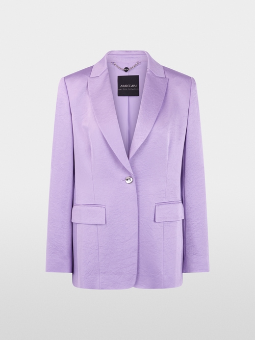 Satin blazer with silver button