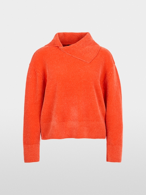 Chenille yarn turtleneck jumper