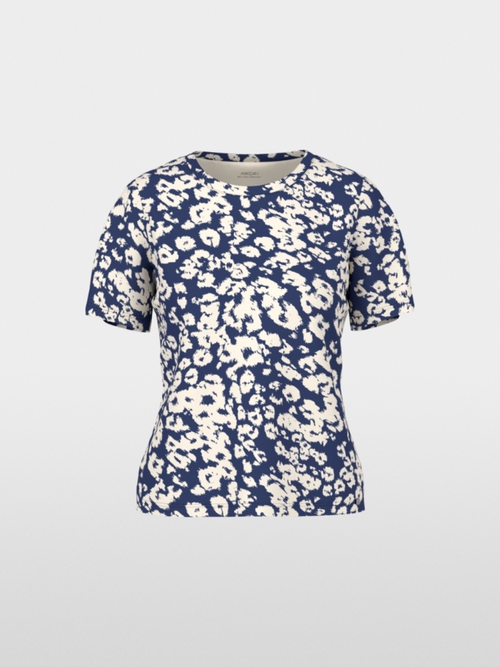 Ribbed leopard print T-shirt