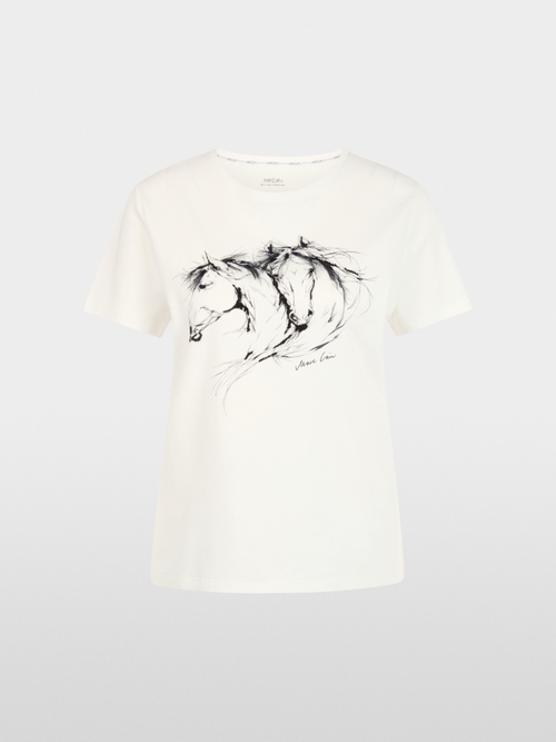 Cotton shirt with horse motif