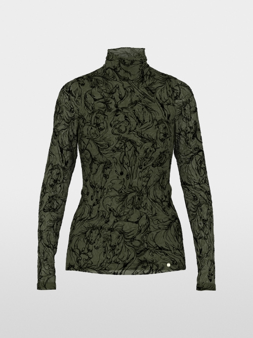 Shirt with velvet flocking