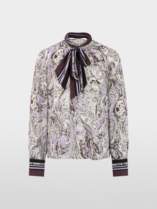 Bow blouse with print