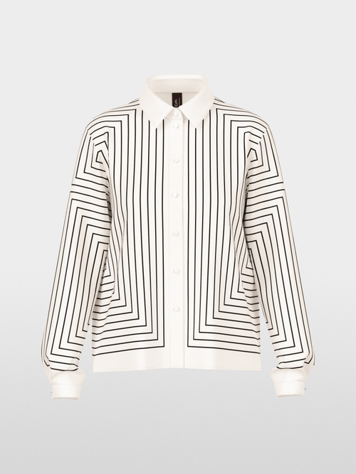 Geometric blouse in a silk blend