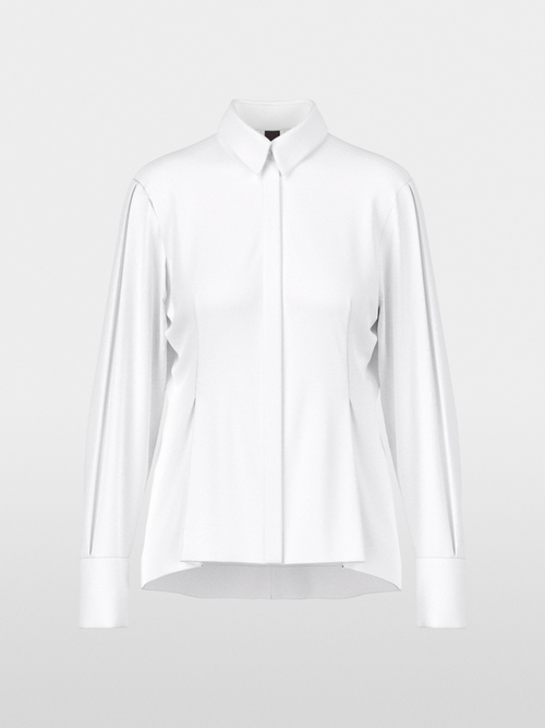 Stretch cotton blouse with seam details