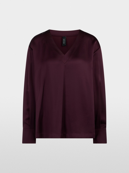 V-neck blouse in satin-effect finish