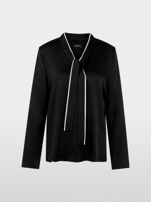 Silk-blend bow blouse