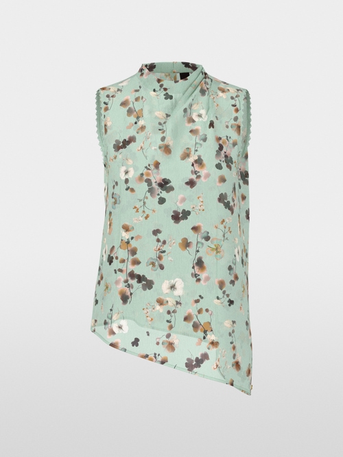 Top asymétrique à imprimé floral