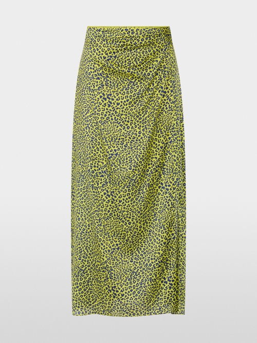 Midi skirt with leopard print