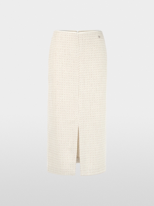 Midi skirt with bouclé effect