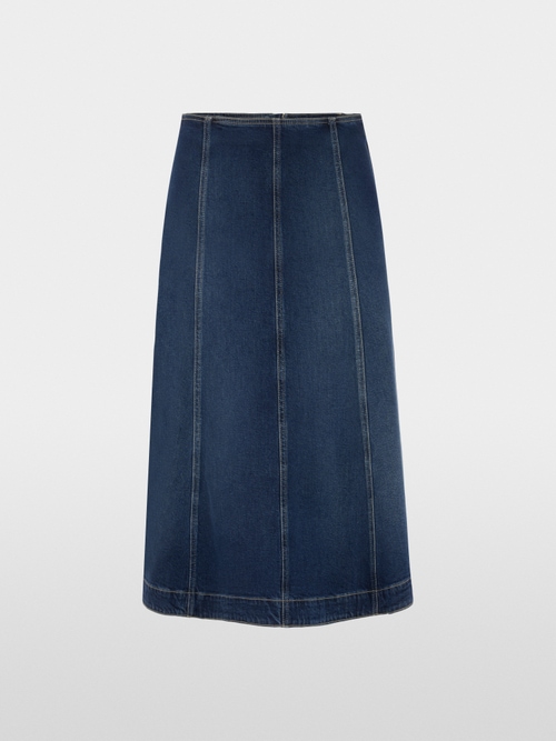 Denim skirt with pleated details