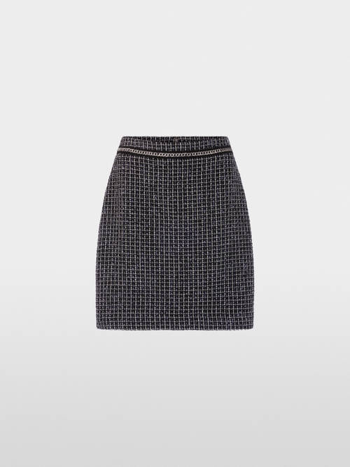 Tweed skirt with chain detail