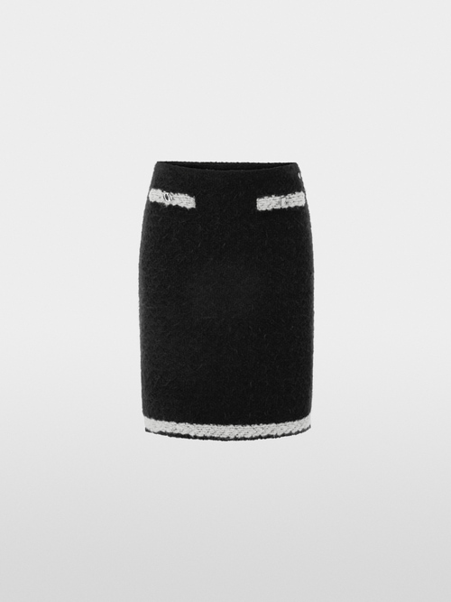 ‘Knitted in Germany’ bouclé midi skirt