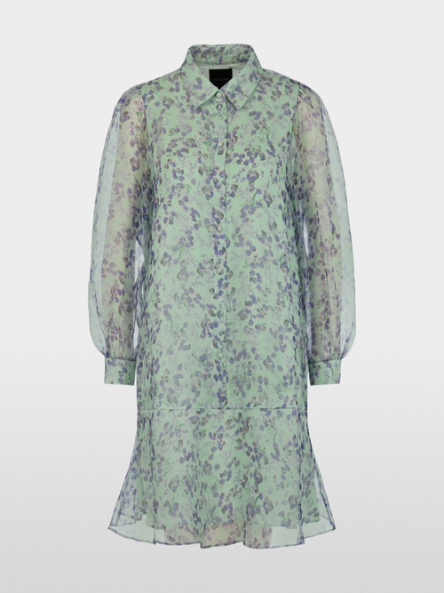 Airy silk dress with flounce