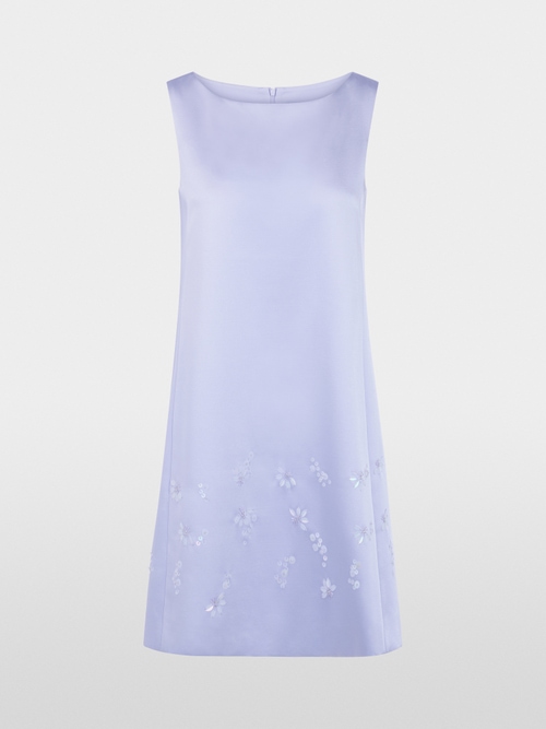 Satin dress with sequin trim