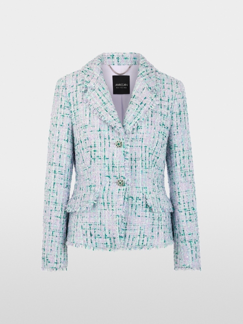Blazer with rhinestones and frayed hem