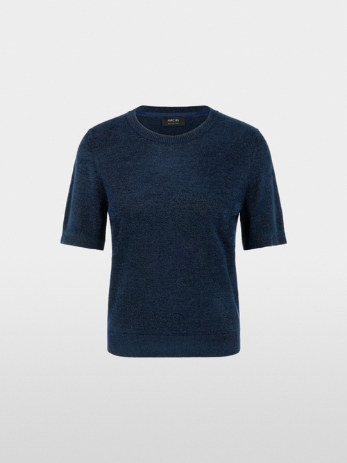 Short-sleeved round neck jumper