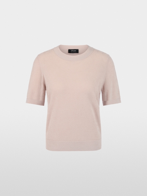 Short-sleeved round neck jumper