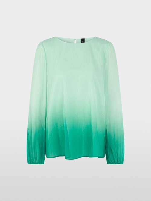 Tunic blouse with elasticated cuffs
