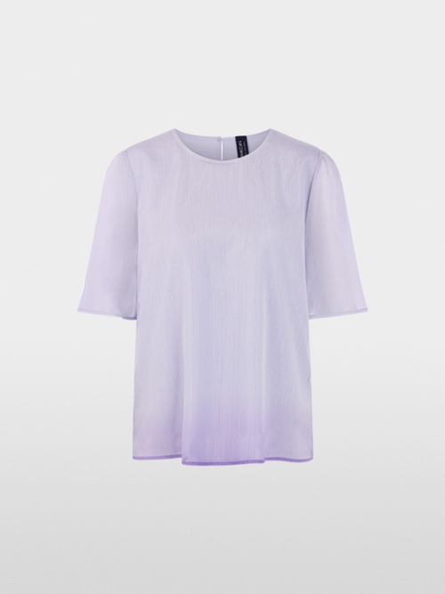 Shirt blouse with sheer sleeves